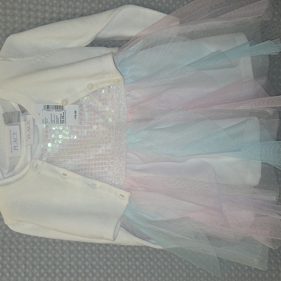 The Children's Place Other - The Childrens Place Dress. Size 12-18 Months, With Matching Cardigan.